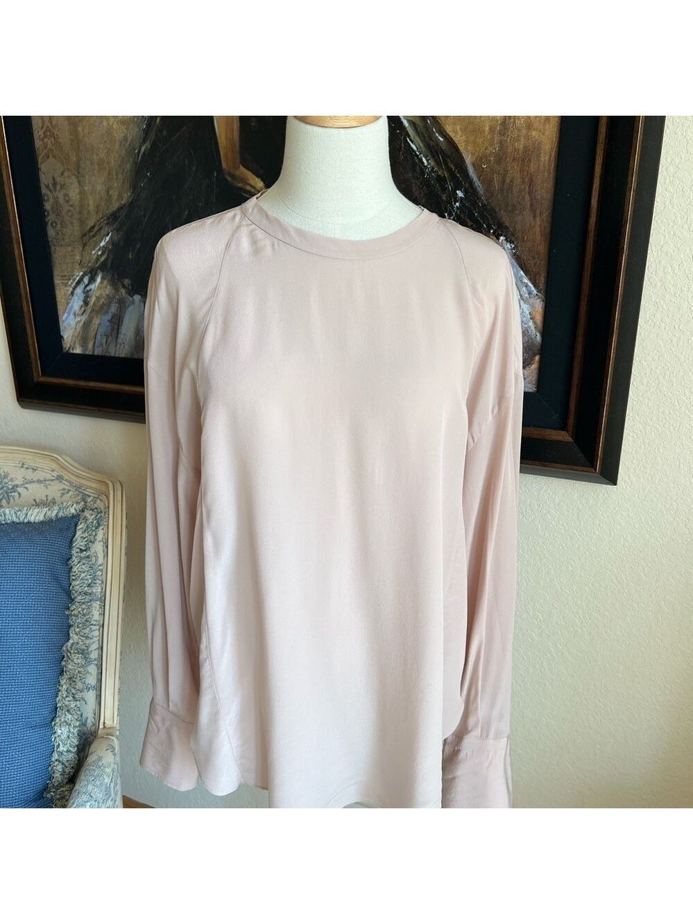 NWT Brunello Cucinelli Pink 100% Silk Top Monilli Bead Detail Size XL $1798